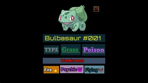 what is bulbasaur weak to.